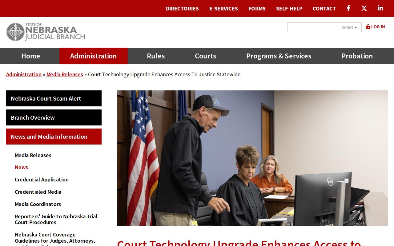 Dawson County court calendar source about Nebraska courtroom technology