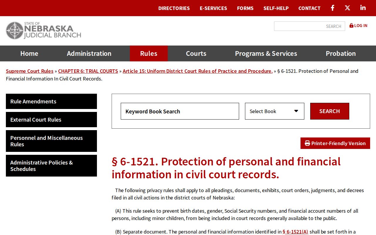Dawson County court records source for civil personal financial information rules