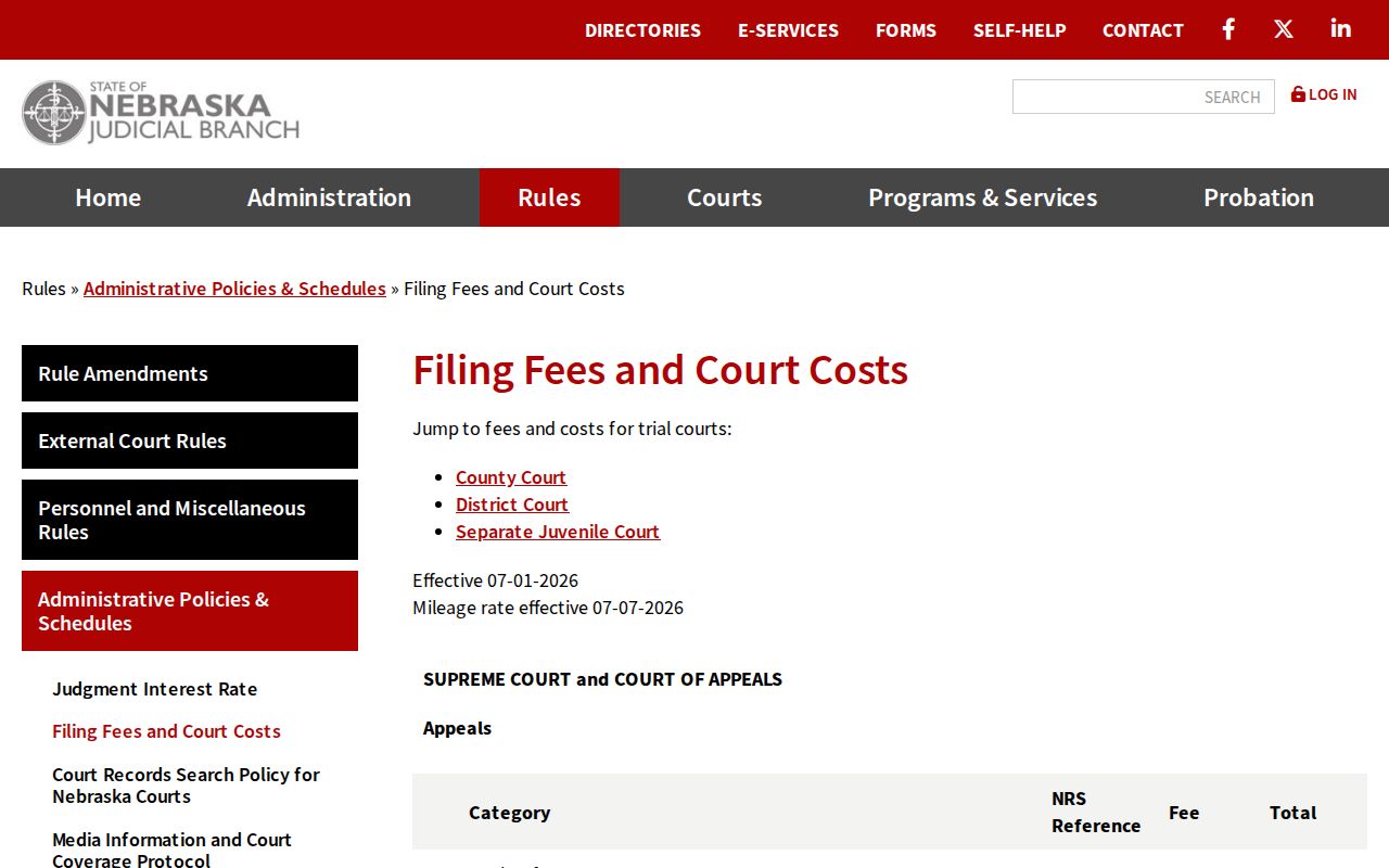 Dawson County criminal docket filing fees and court costs