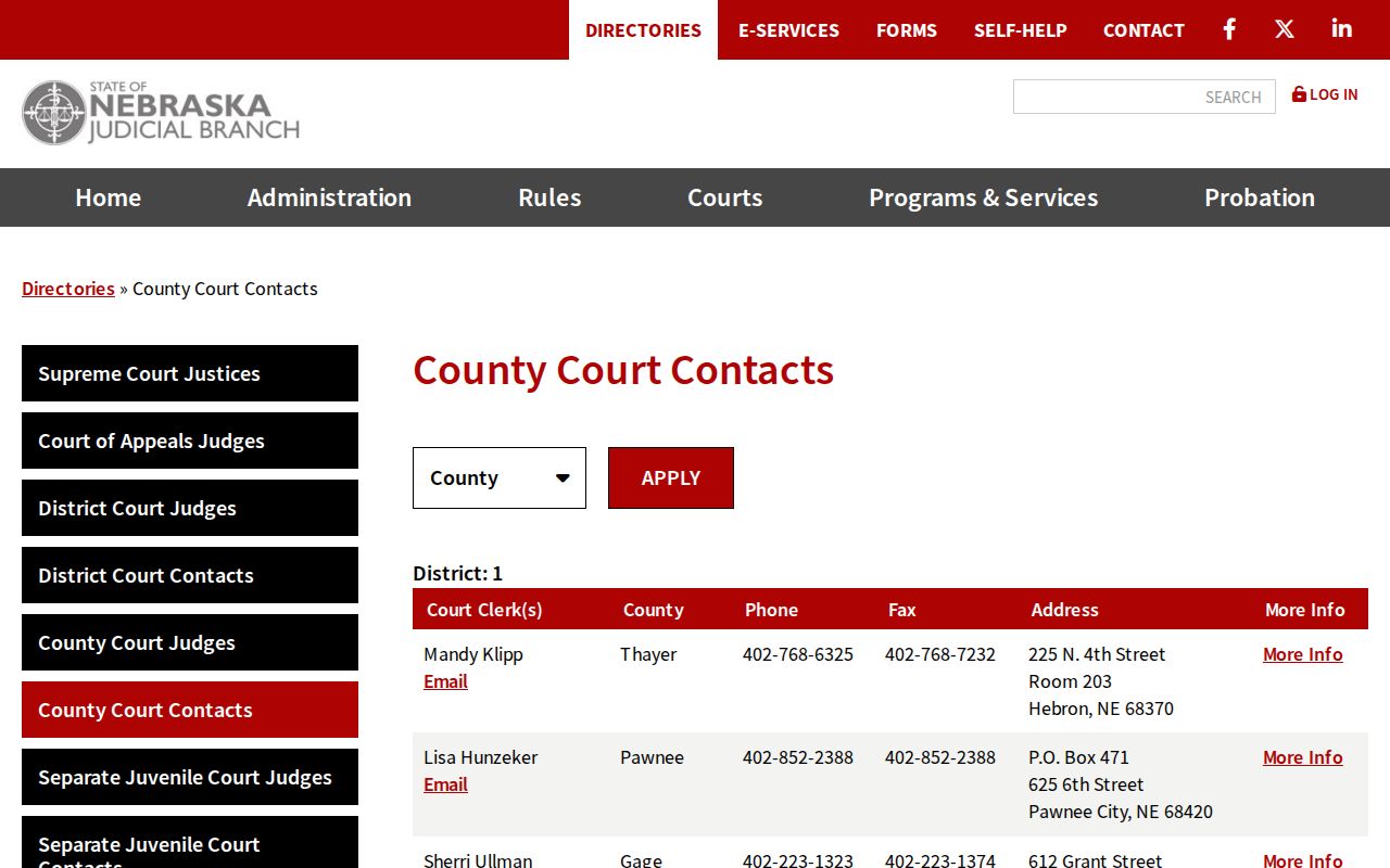 Dawson County court docket county clerk contacts